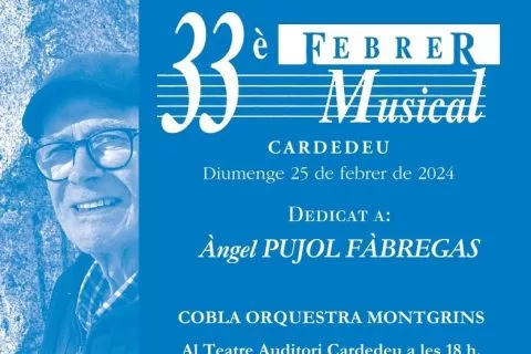 L’Agrupació Sardanista Cardedeu homenatja l’Àngel Pujol en el concert del Febrer Musical amb la Cobla Montgrins